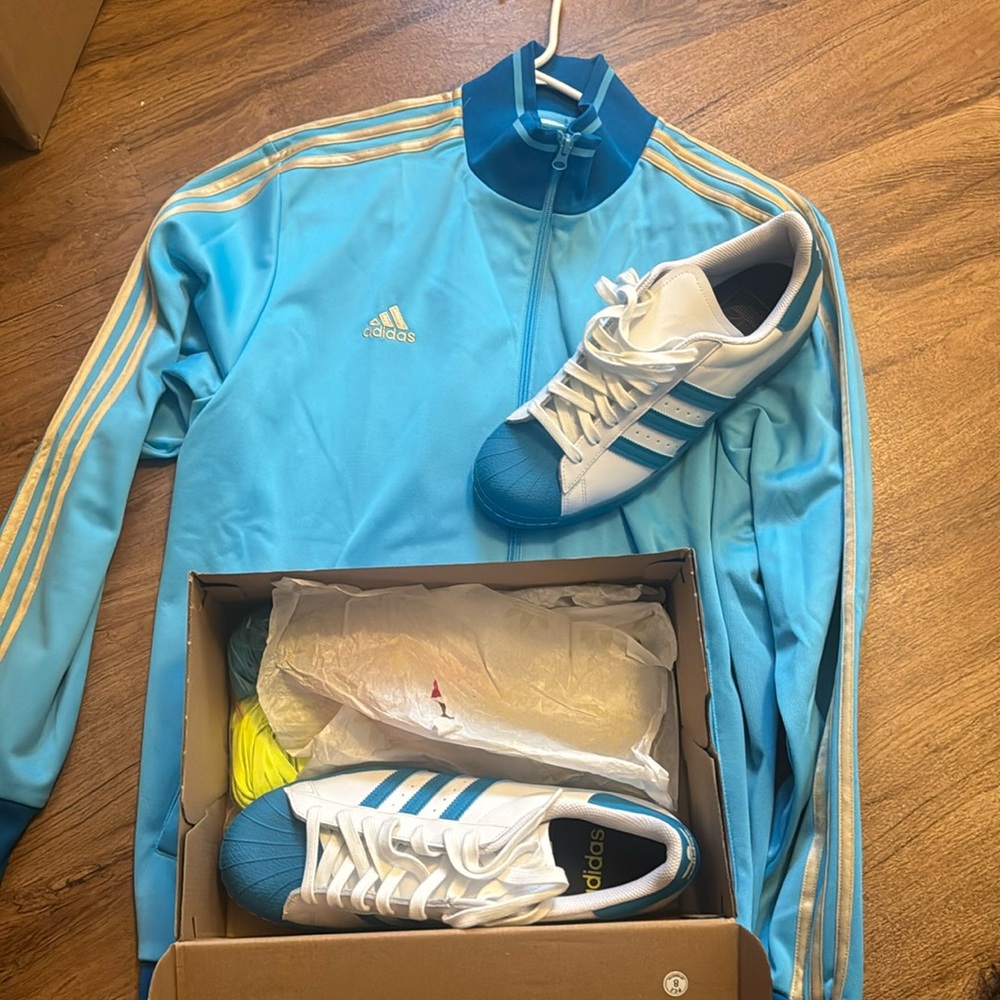 By Adidas jacket and get the shoes for free!